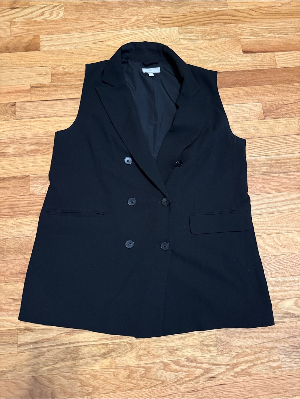 H&M Black Sleeveless Double-Breasted Blazer Vest